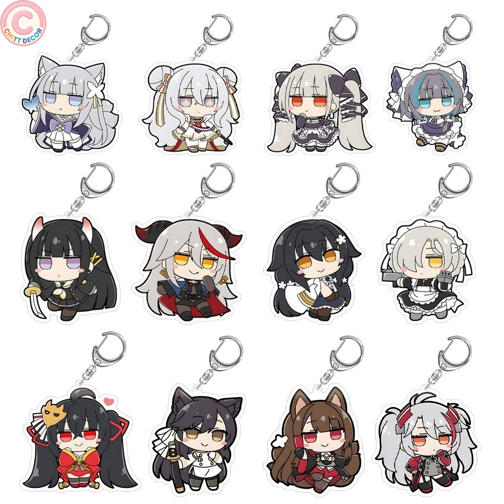 Móc khóa game Azur Lane nhân vật Shinano Taihou Shimakaze Agir Cheshire Bremerton phụ kiện balo túi 