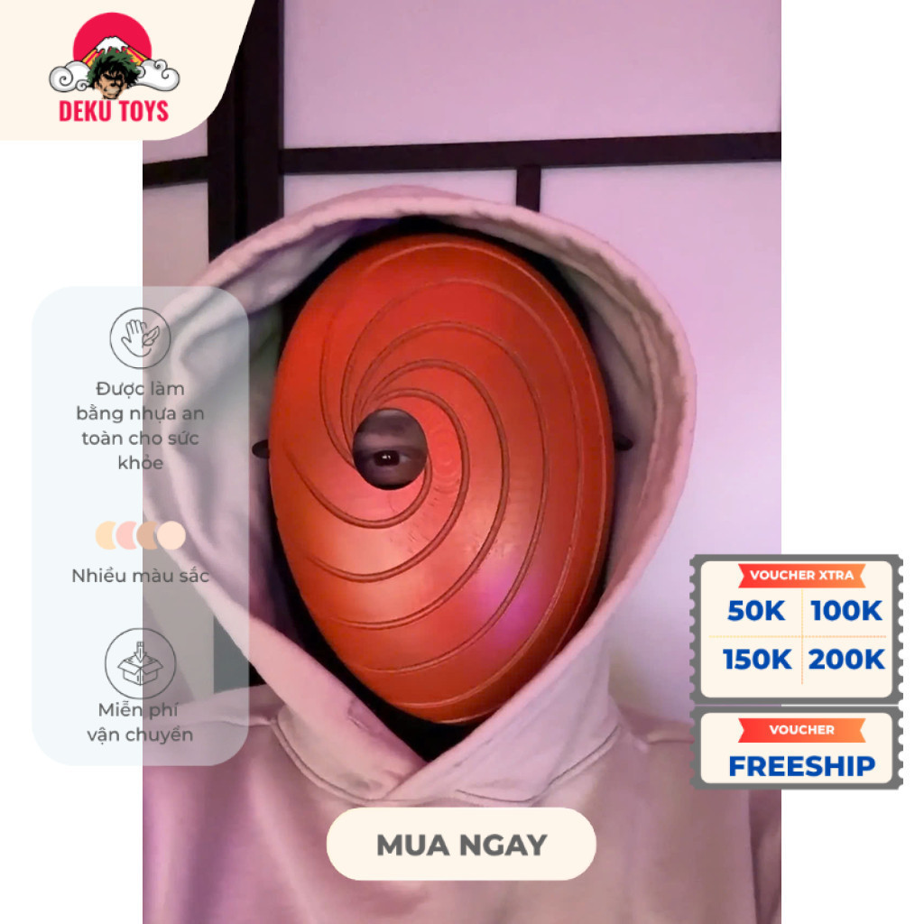 Mô hình mặt nạ Obito trang trí Cosplay trong phim Naruto