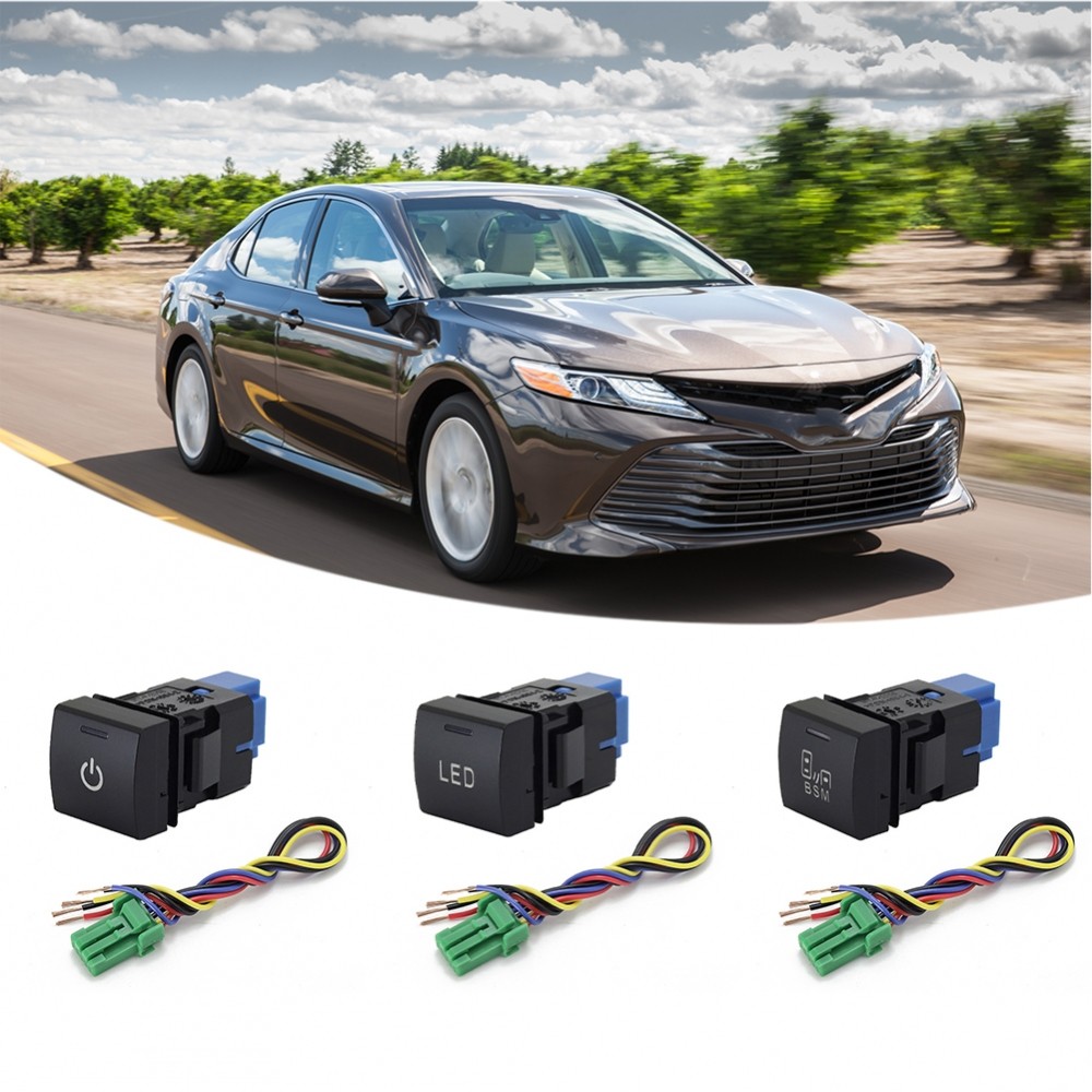 Dành Cho Xe Toyota Cho Camry / Dành Cho Tràng Hoa BSM / Nút Nguồn LED & Cáp Tương Thích '18' 19