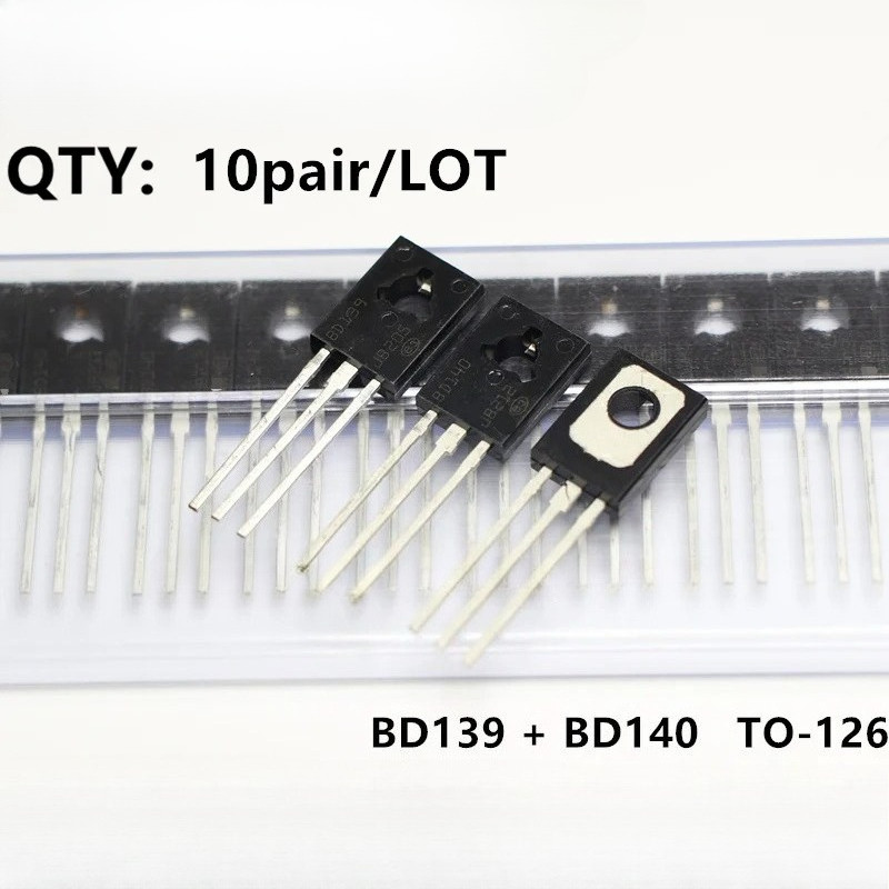 20 CÁI = 10 Cặp Transistor BD139 BD140 TO-126 nhập khẩu mới 100% chính hãng