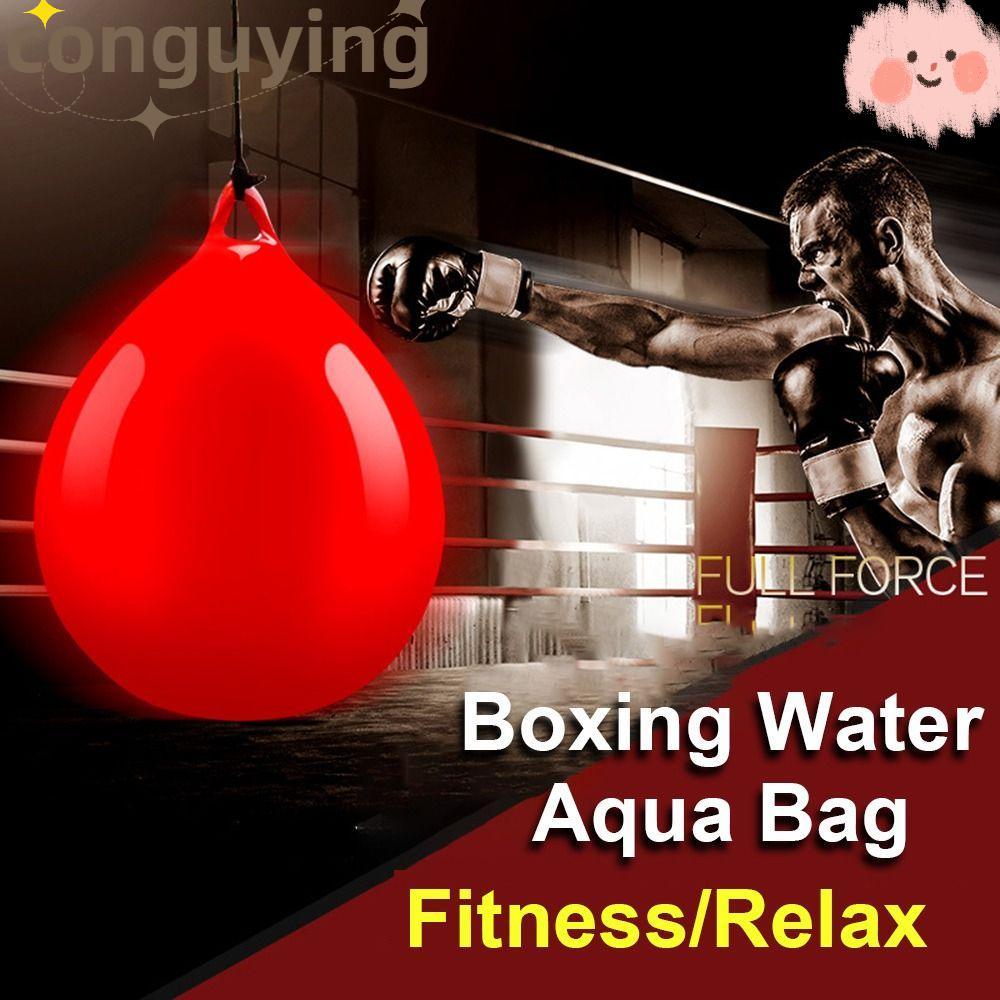 CONGUYING Aqua Punching Bag, Boxing Practice PVC Boxing Water Aqua Bag, Treo màu đỏ Túi tốc độ cà vạ