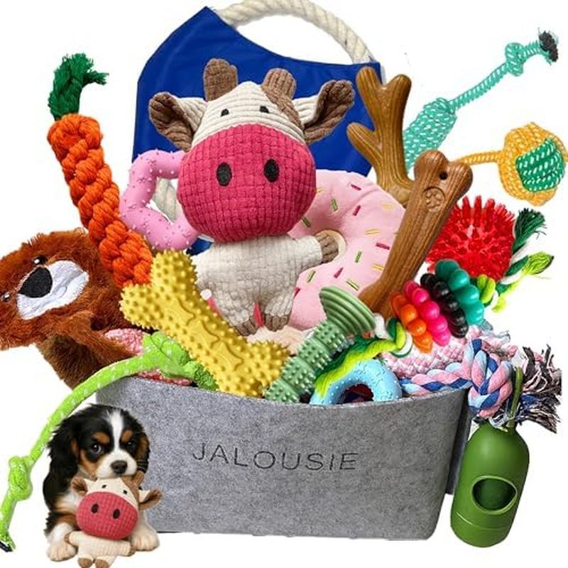 Jalousie 12 Pack Dog Squeaky Toys Cute Plush Toys for Small Medium Dog Pets