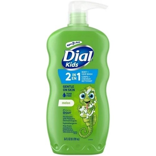 Sữa tắm tạo bọt Dial Kids 2 trong 1 cho tóc + toàn thân - Melon Hương Dưa Lưới - 709ml/946ml (Mỹ)