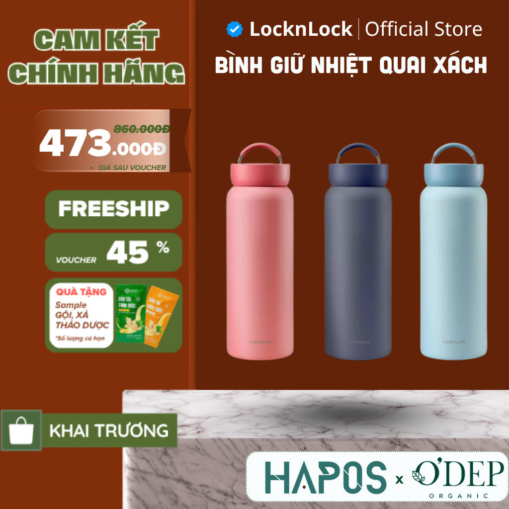 Bình giữ nhiệt LocknLock Jumbo Tumbler  Chính hãng, dung tích 900ML LHC4300 - HAPOS LOF