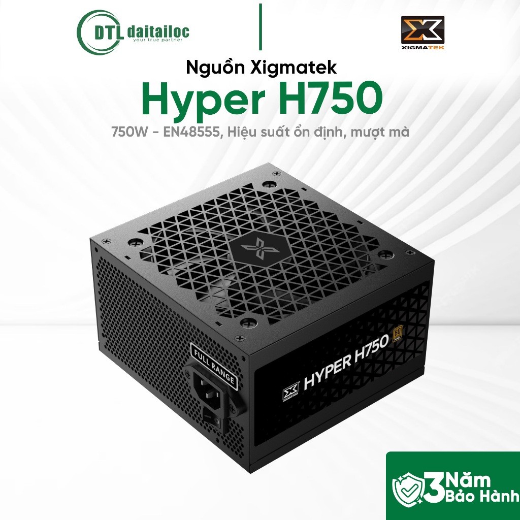 Nguồn Xigmatek Hyper H750 750W - EN48555 Hiệu suất ổn định, Mượt mà | Chính Hãng | Bảo Hành 36 Tháng