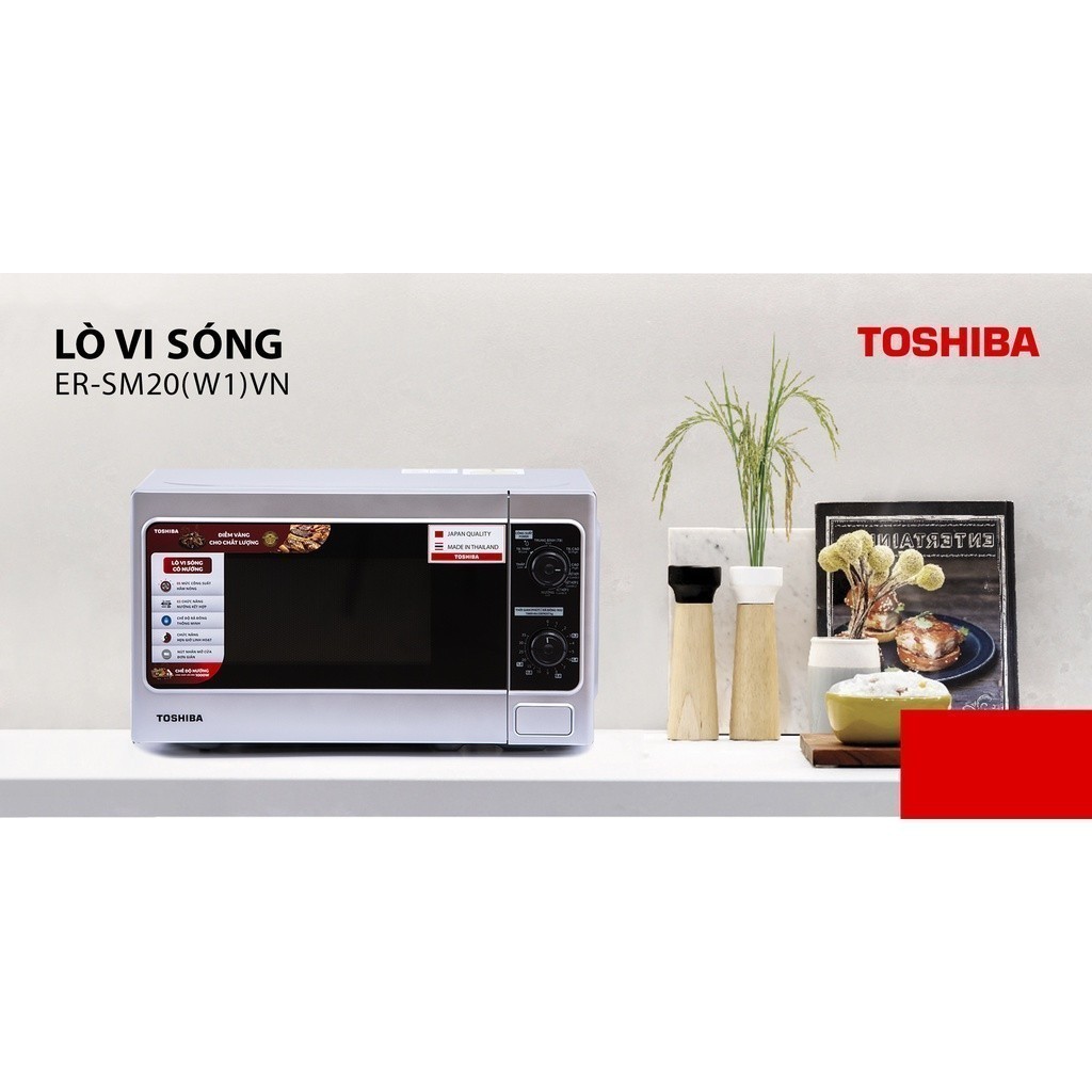 Lò vi sóng Toshiba ER-SM20(W1)VN 20L 800W, Chính hãng, nấu, hâm nóng, rã đông, điều khiển Tiếng Việt - SIDEAL SIL | BigBuy360 - bigbuy360.vn