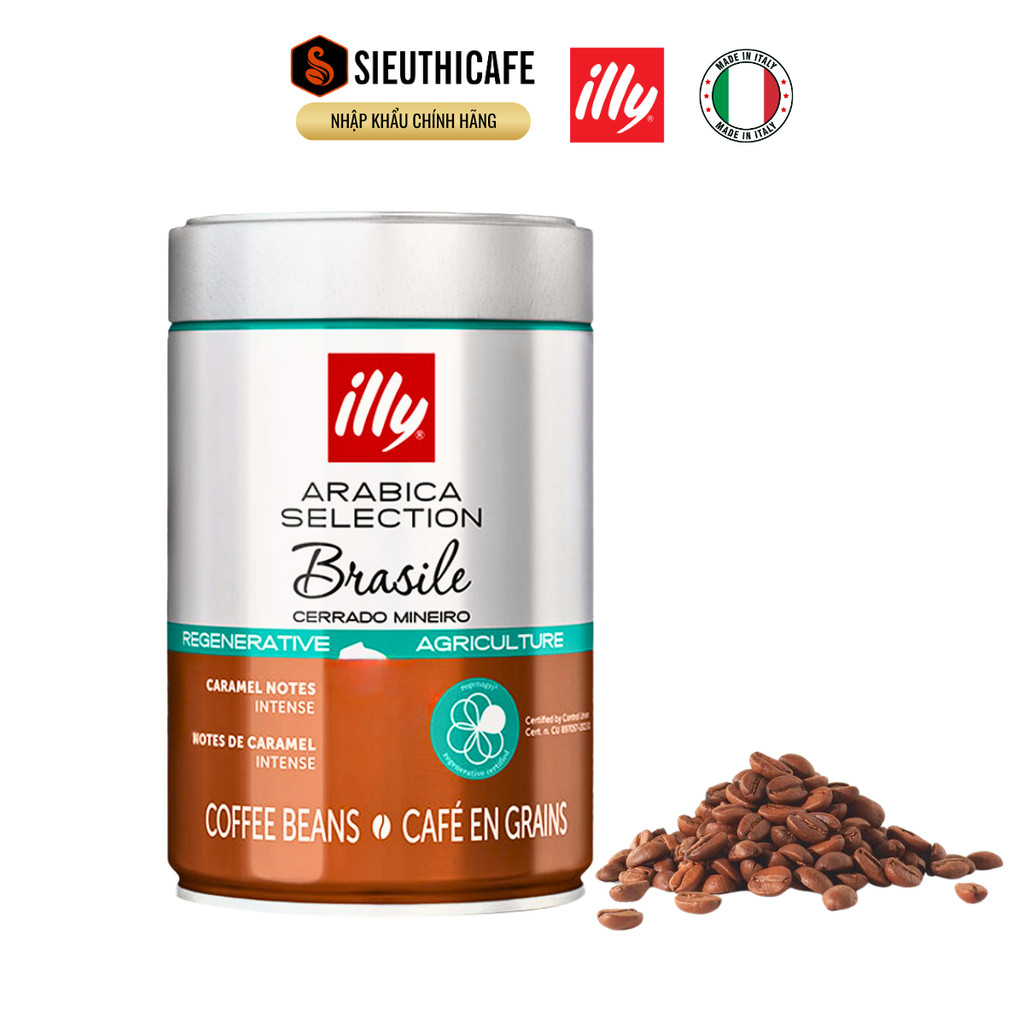 Cà Phê Hạt Illy Coffee - Arabica Brasile – 100% Arabica - Lon 250g