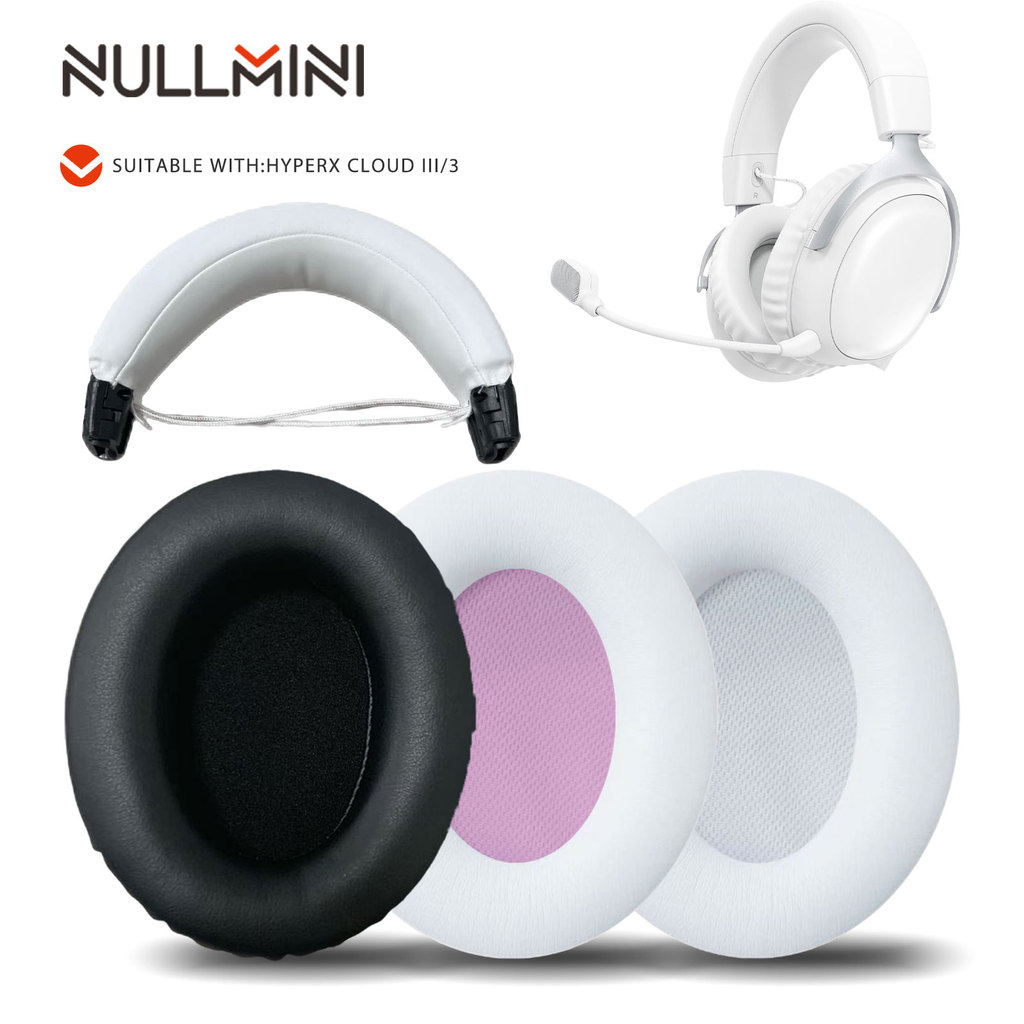Miếng đệm tai nghe Gel làm mát Nullmini cho tai nghe HyperX Cloud 3 / III Thay thế Earmuffs Headband