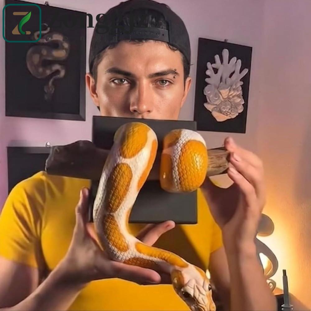 ZONGGJZ Quả Bóng Vàng Nghệ Thuật Treo Tường Python, Gothic Accent Thực Tế Điêu Khắc Rắn Kim Loại 3D,