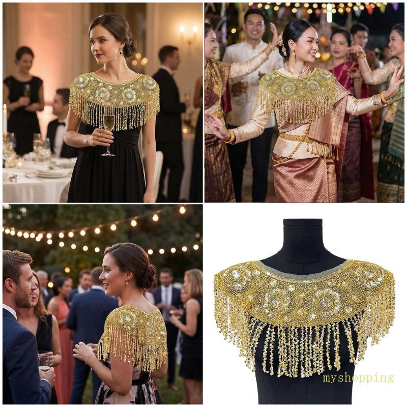 Ivy Jeweled Sequins May Miếng Dán Cắt Tỉa Vải Nghệ Thuật Cho Màn Váy