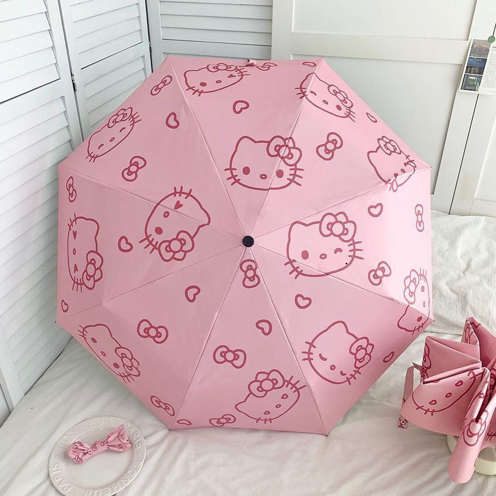Dù Che Nắng Chống Tia UV Hello Kitty | Ô Gấp Gọn Khung Cứng | MaxHome
