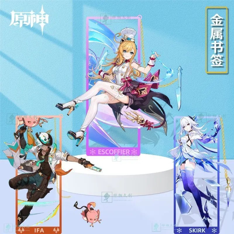 Bookmark Genshin Impact Kẹp Sách Kim Loại Skirk Escoffier Ifa Dahlia Phụ Kiện Anime Quà Tặng Đồ Dùng