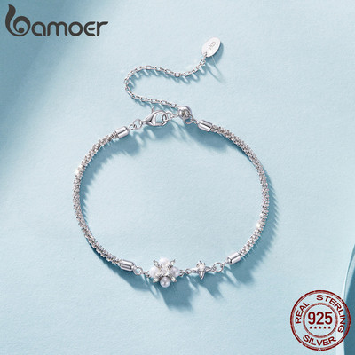 Bamoer Bạc 925 Vòng Tay Starlight Ngọc Trai Moissanite Trang Sức Quà Tặng Cho Nữ