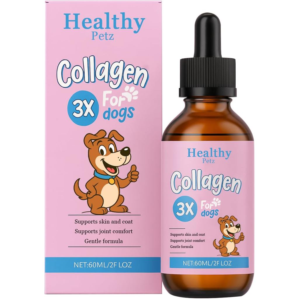 Collagen lỏng cho chó, Collagen hàng ngày cho chó với ba loạiCollagen & VC, hỗ trợ bổ sung khớp khỏe