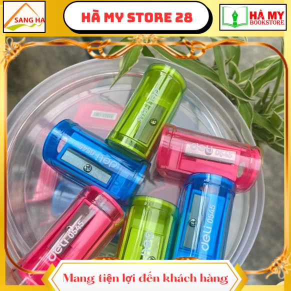 Combo 5 Chuốt Bút Chì Mini Deli E0545 – Gọn Nhẹ, An Toàn, Có Hộp Đựng Vụn Chì