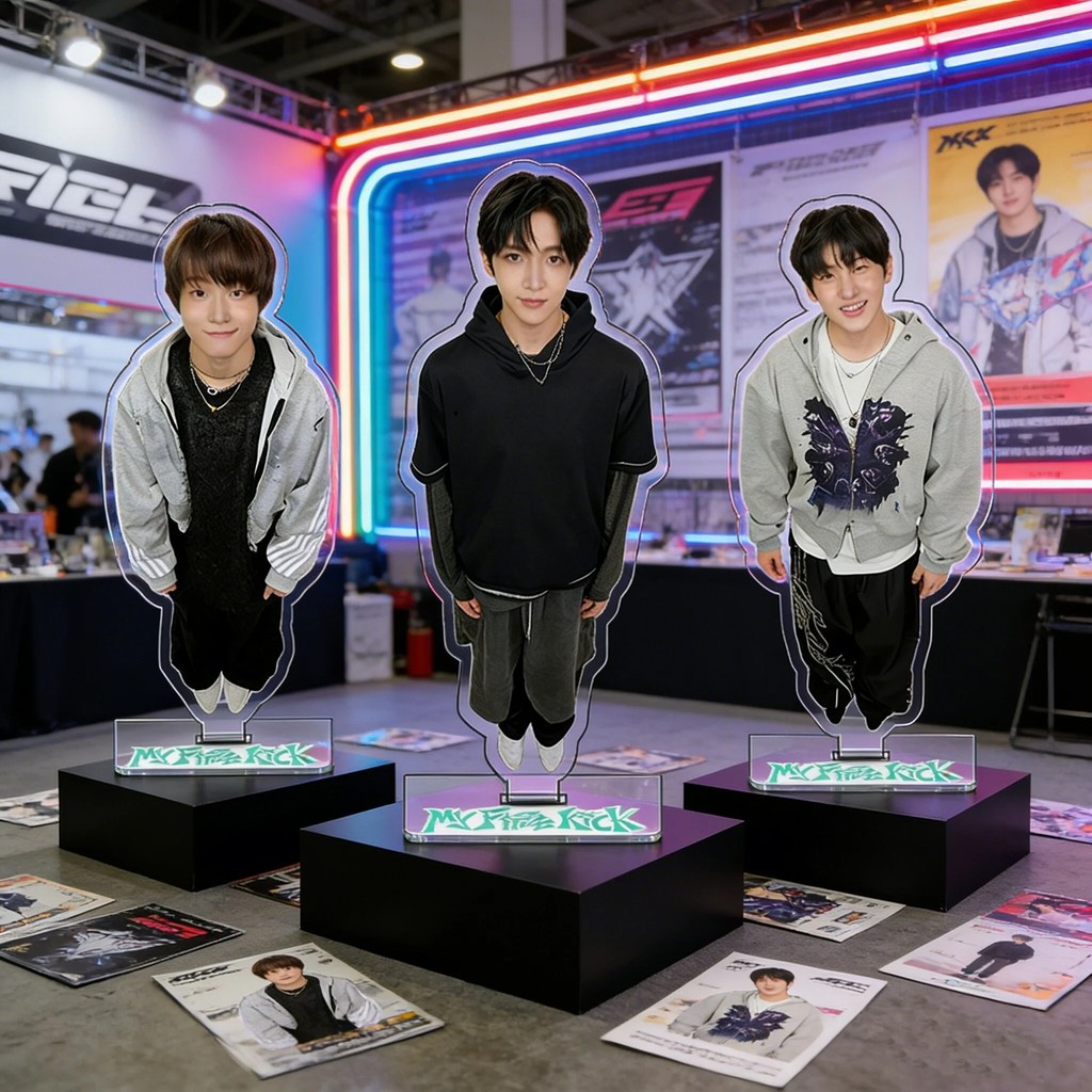 Standee TNX Kickflip Kyehoon Amaru Donghwa Juwang Minje mô hình mica acrylic 10cm trang trí bàn học 