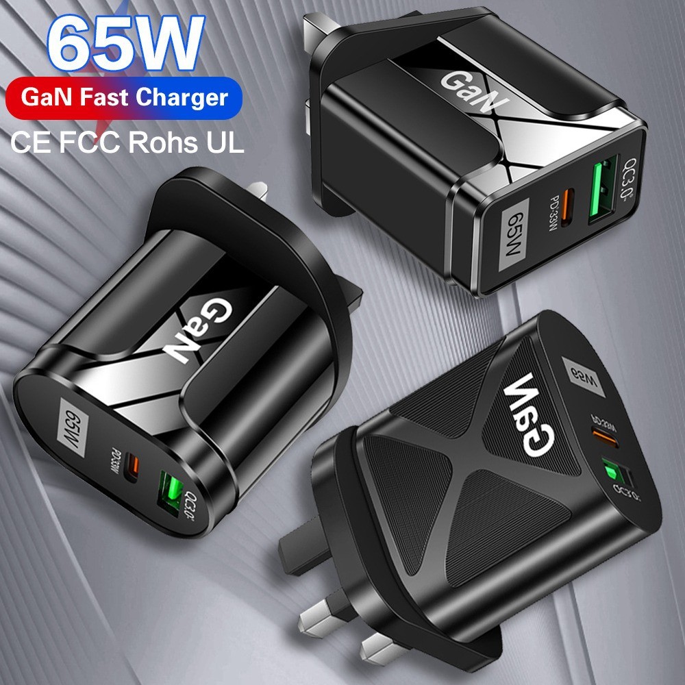 65W GaN GaN PD Sạc Nhanh Điện Thoại Di Động Sạc Laptop Adapter CE FCC UKCA 4NLT