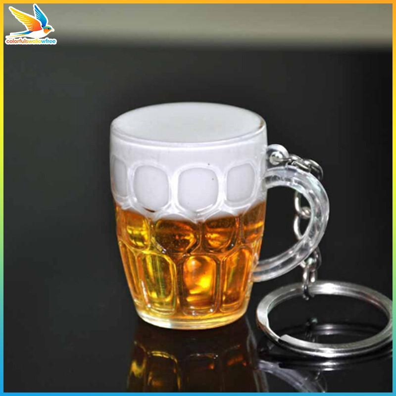 Colourswallowfree Thiết kế độc đáo Nhựa Bia Cốc Móc chìa khóa Xe Móc khóa Giáng sinh Quà tặng sinh n