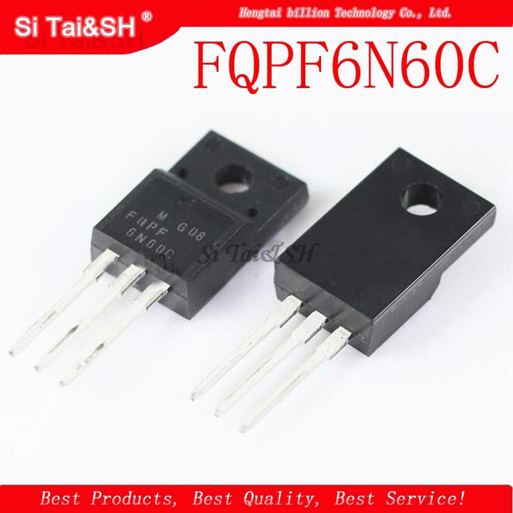 10 Cái / lốc FQPF6N60C 6N60C 6N60 MOSFET 600V 6A Bóng bán dẫn kênh N TO-220F mới