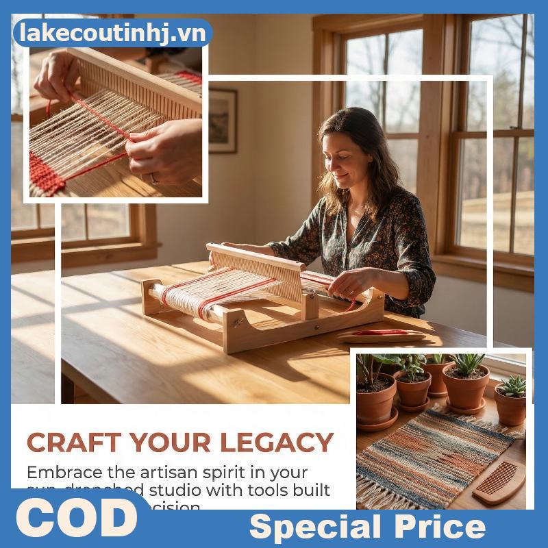 Lu Kids DIY Gỗ Dệt Loom Set Có Thể Điều Chỉnh Người Mới Bắt Đầu Khung Tấm Thảm Huddle Thanh Cho Gia 