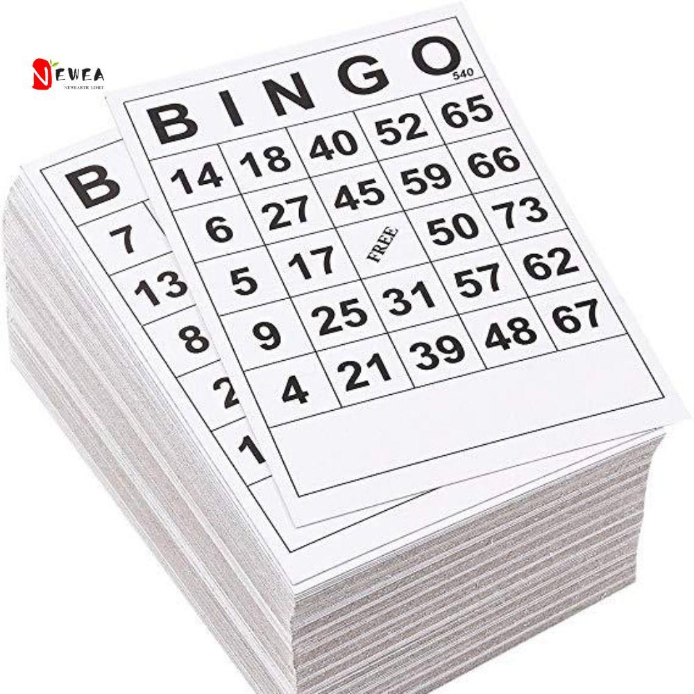 NEWEARTH GIỚI HẠN Thẻ trò chơi Bingo, Số độc đáo Giấy Bingo Đồ chơi cờ vua, Phụ kiện trò chơi Bingo 