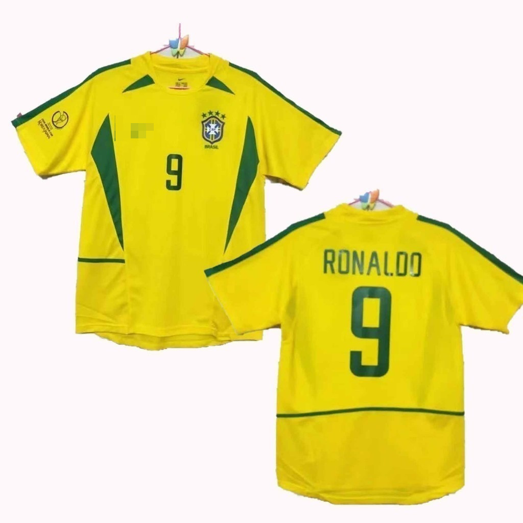 Retro Issue 2002 Brazil RONALDO áo bóng đá áo bóng đá nam