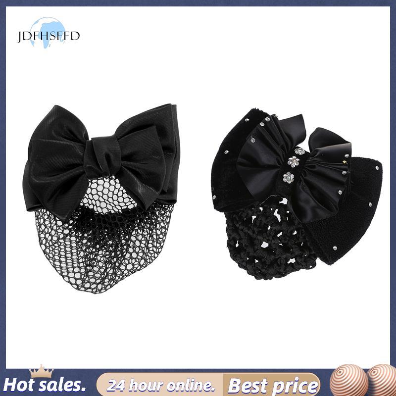 [jdfhsffd] 1 Cái Kẹp Tóc Nhung Đen Nơ Barrette Lưới Ngáy & 1 Cái Nơ Trang Trí Kim Loại Kẹp Tóc Lưới 