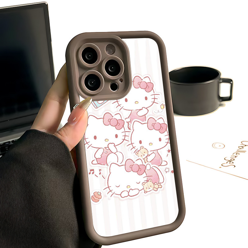 Ốp Lưng cho OPPO A9 2020/A5S/A3S/A3X/A5 pro/A15/A16/A16K/A17 Hello Kitty Nhiều Dáng Kẻ TPU Soft Shel