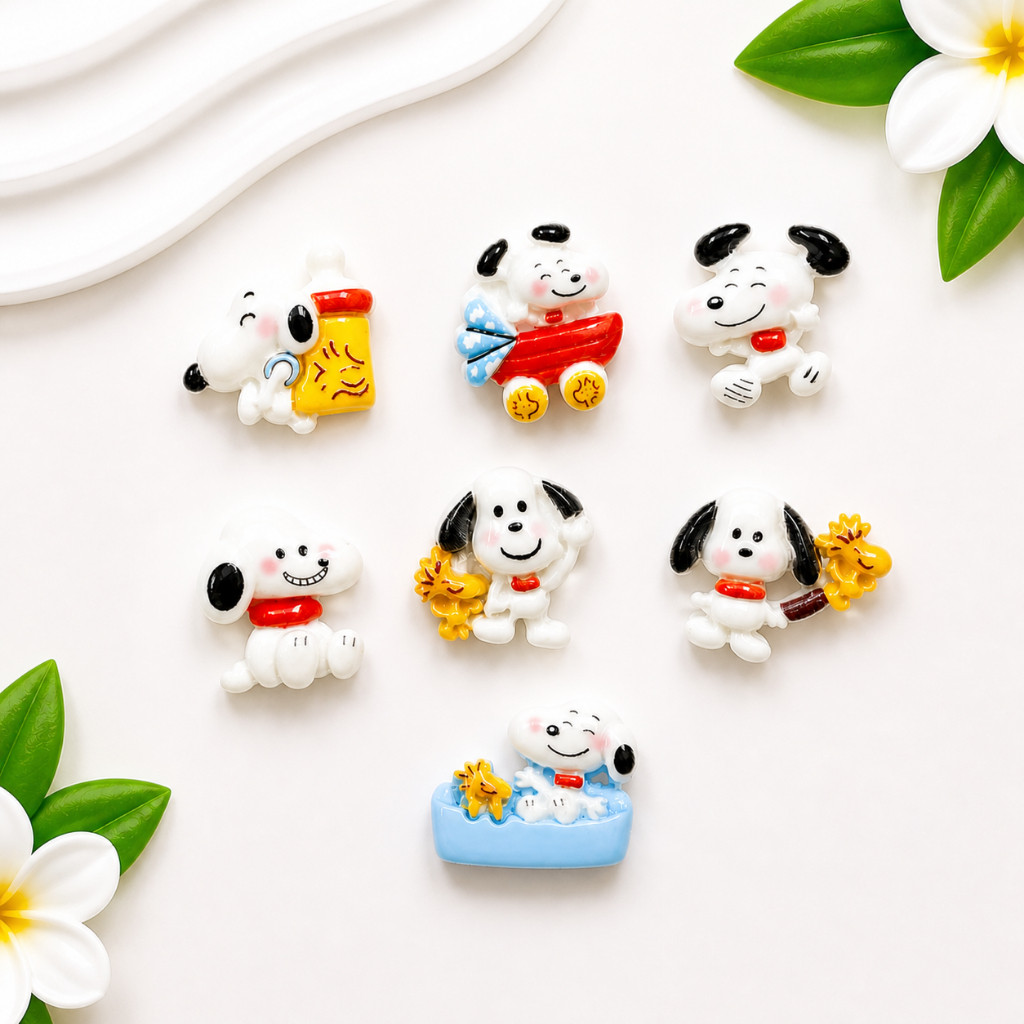 Set Charm Cún Snoopy và Woodstock Cute Kawaii – Charm Gắn Dép Crocs Trang Trí Dép Dễ Thương Mini Res
