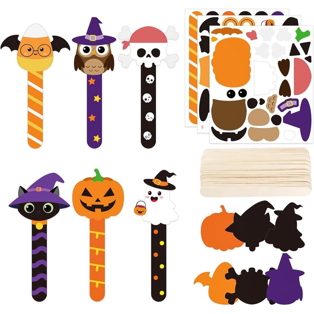 24 Dấu trang Halloween Đồ thủ công quà tặng DIY, Quà tặng lớp học Halloween để ủng hộ bữa tiệc, Nhãn