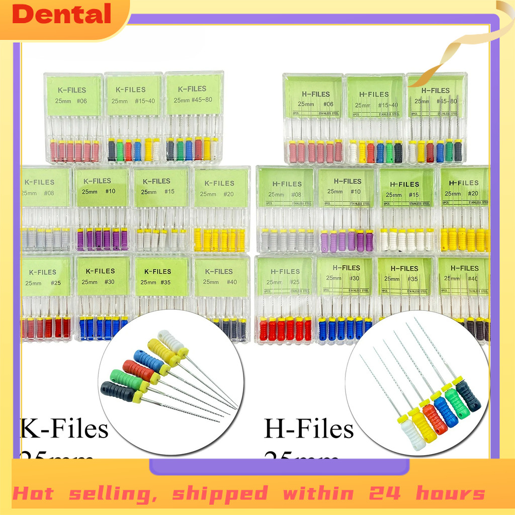 Dụng cụ nha khoa Rễ Cannal Endo H File 25mm K File 25mm Dụng cụ nội nha bằng thép không gỉ Dụng cụ n