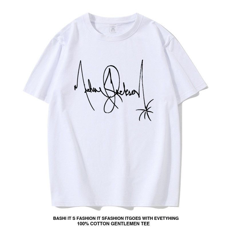 Kỷ Niệm Michael Jackson Michael Jackson Áo Thun Tay Ngắn Nam Nữ Cotton Nguyên Chất Thể Thao Áo Thun 