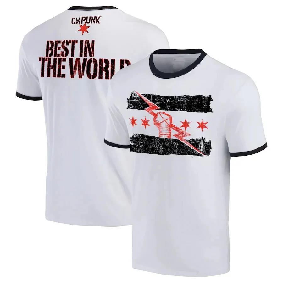 Mùa Hè 3D In Hình Wrestler CM Punk Áo Thun Nam Thể Thao CM Punk Tốt Nhất Trên Thế Giới Ringer Tee