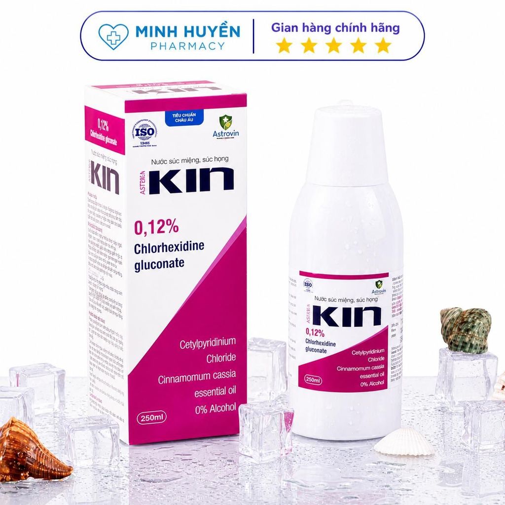 Nước súc miệng, họng astra KIN - Nước súc miệng, họng diệt khuẩn, bảo vệ răng miệng khỏi vi khuẩn, v