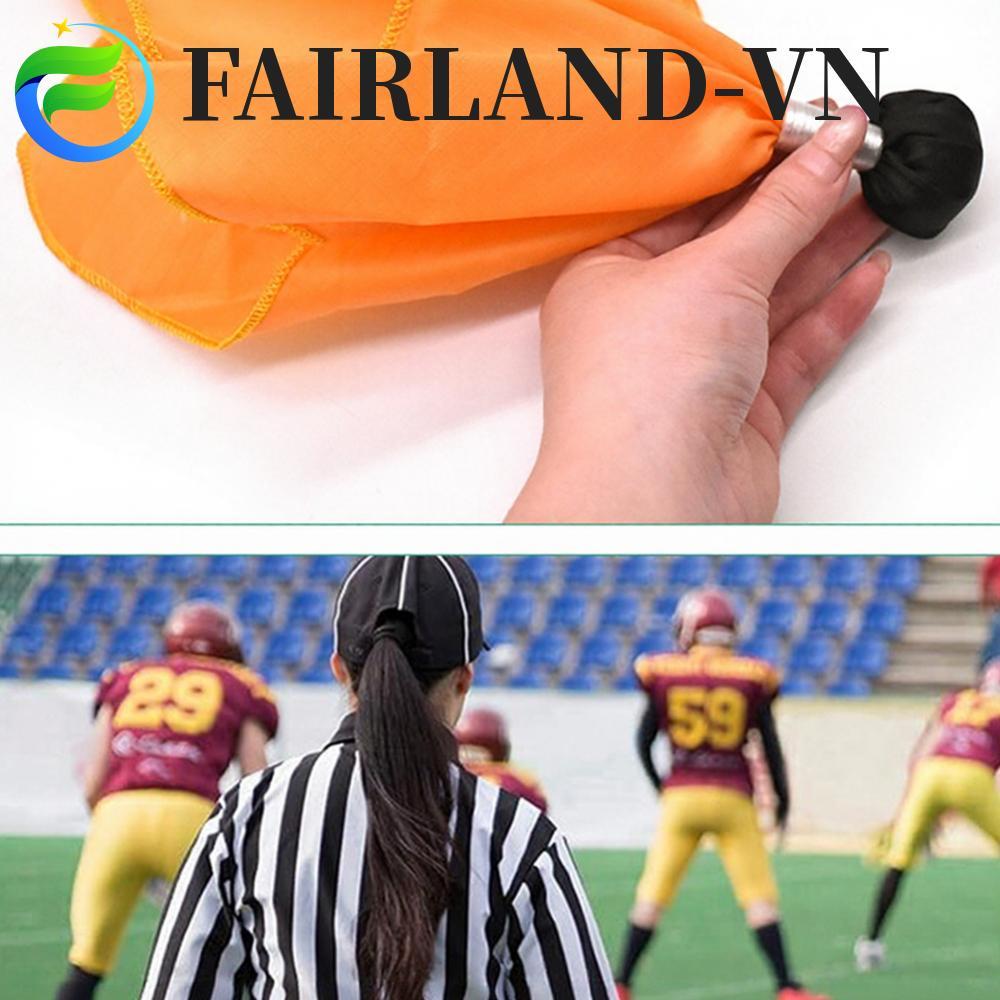 [FAIRLAND]Orange Penalty Flag for Football Referees 2PCS 27cm Satin Fabric with 3.5cm Ball