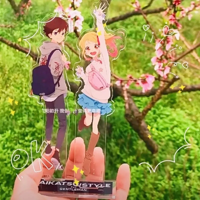Mô hình Standee anime Aikatsu Stars tượng mica Nijino Yume Sakuraba Rola trang trí bàn học quà tặng 