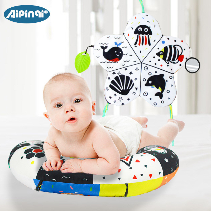 Head-lifting training pillow Newborn Baby Black and White Lying Pillow Baby U Ergonomic sleeping pil