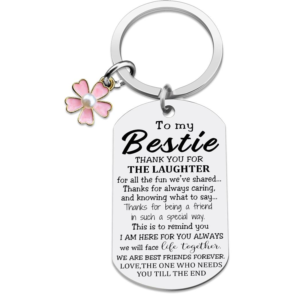 Quà tặng Bestie độc đáo Ibiwe, Hoa Bestie, Móc khóa người bạn thân nhất, Móc chìa khóa sinh nhật, Tì