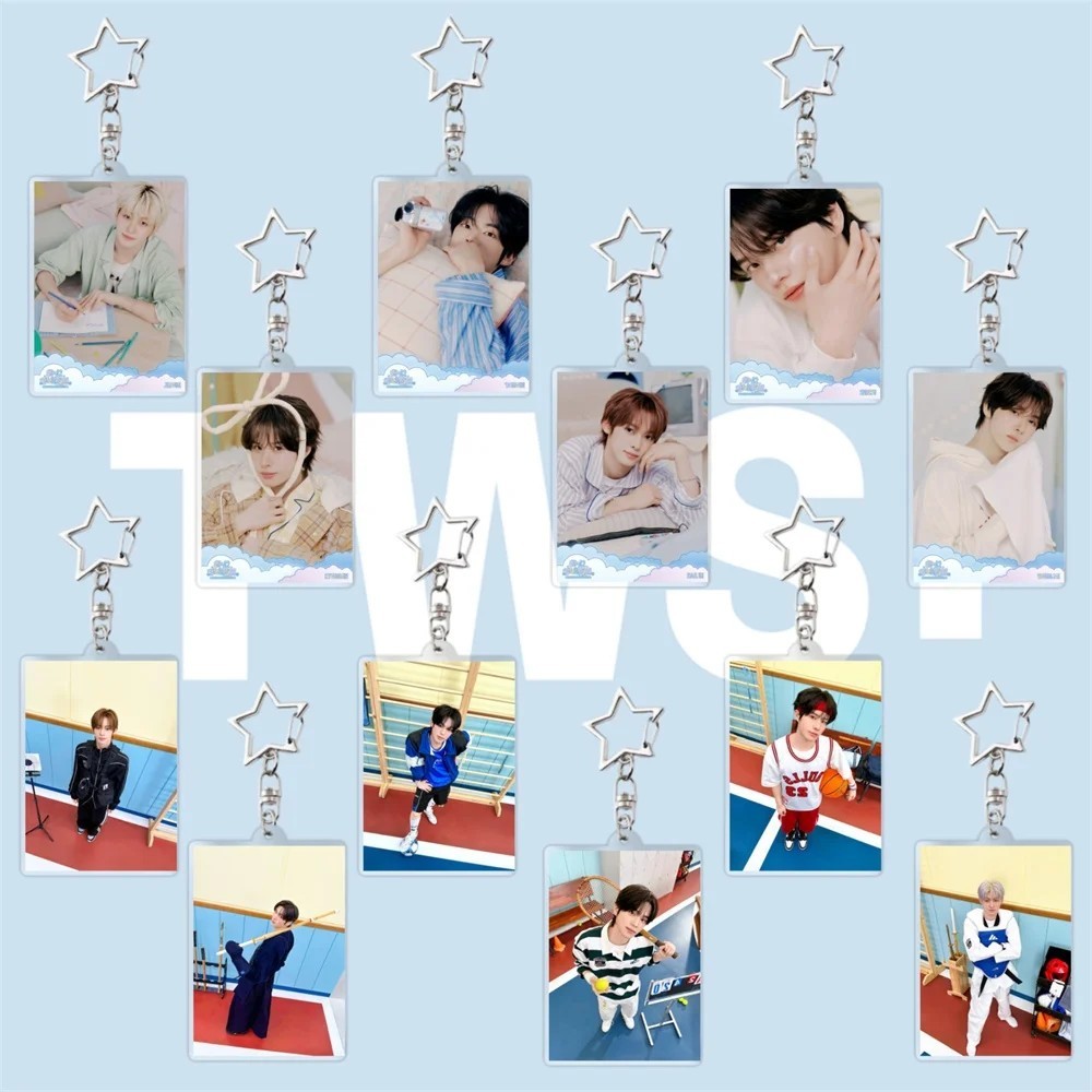 Móc khóa TWS mica trong suốt in hình Shinyu Dohoon Youngjae Hanjin Jihoon Kyungmin phụ kiện Kpop tra