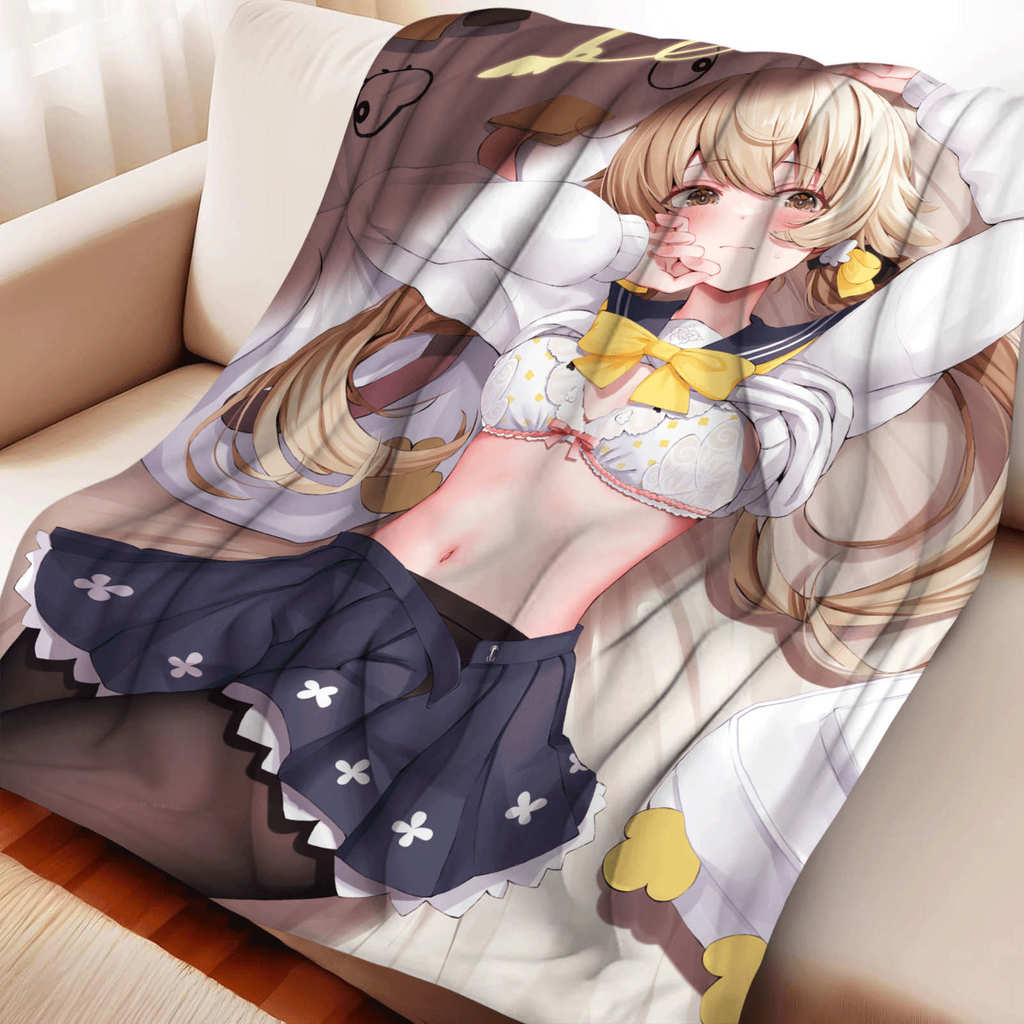 Hifumi (Blue Archive) Chăn Flannel Mềm Ném Chăn Thoải Mái Cho Giường Sofa Phòng Ngủ Gia Đình