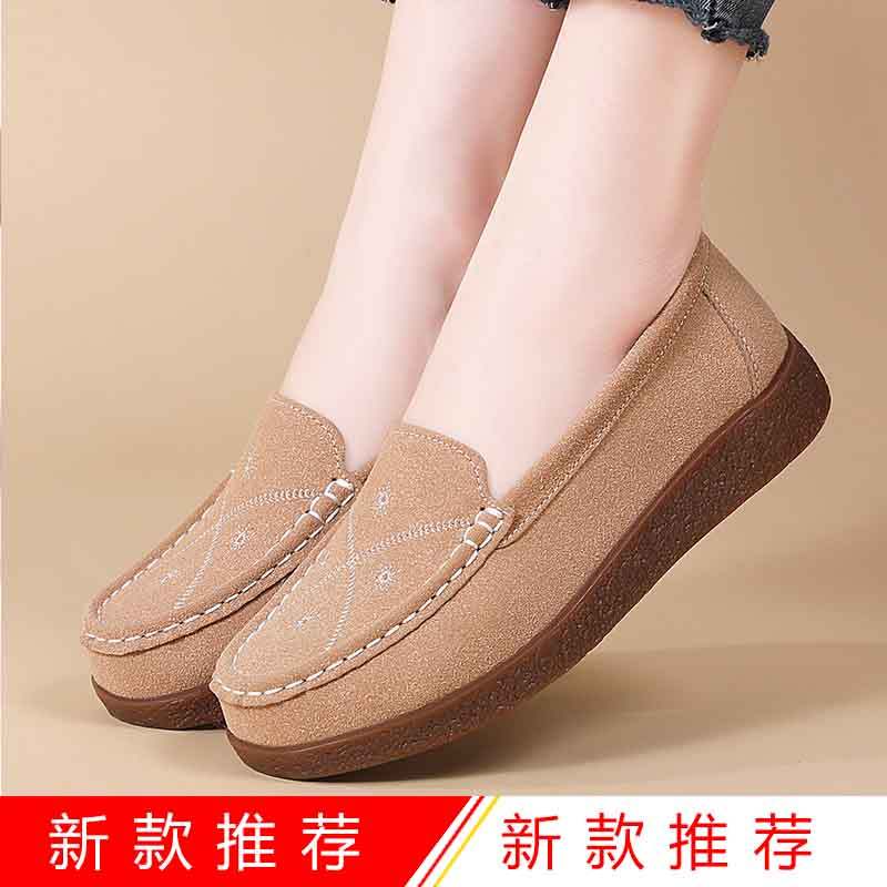 Giày Nữ Cao Su Đáy Giày Nữ Thời Trang Loafer Da Thật Chất Lượng Cao Loafer Nữ Lái Xe Cổ Điển Đẹp Tra