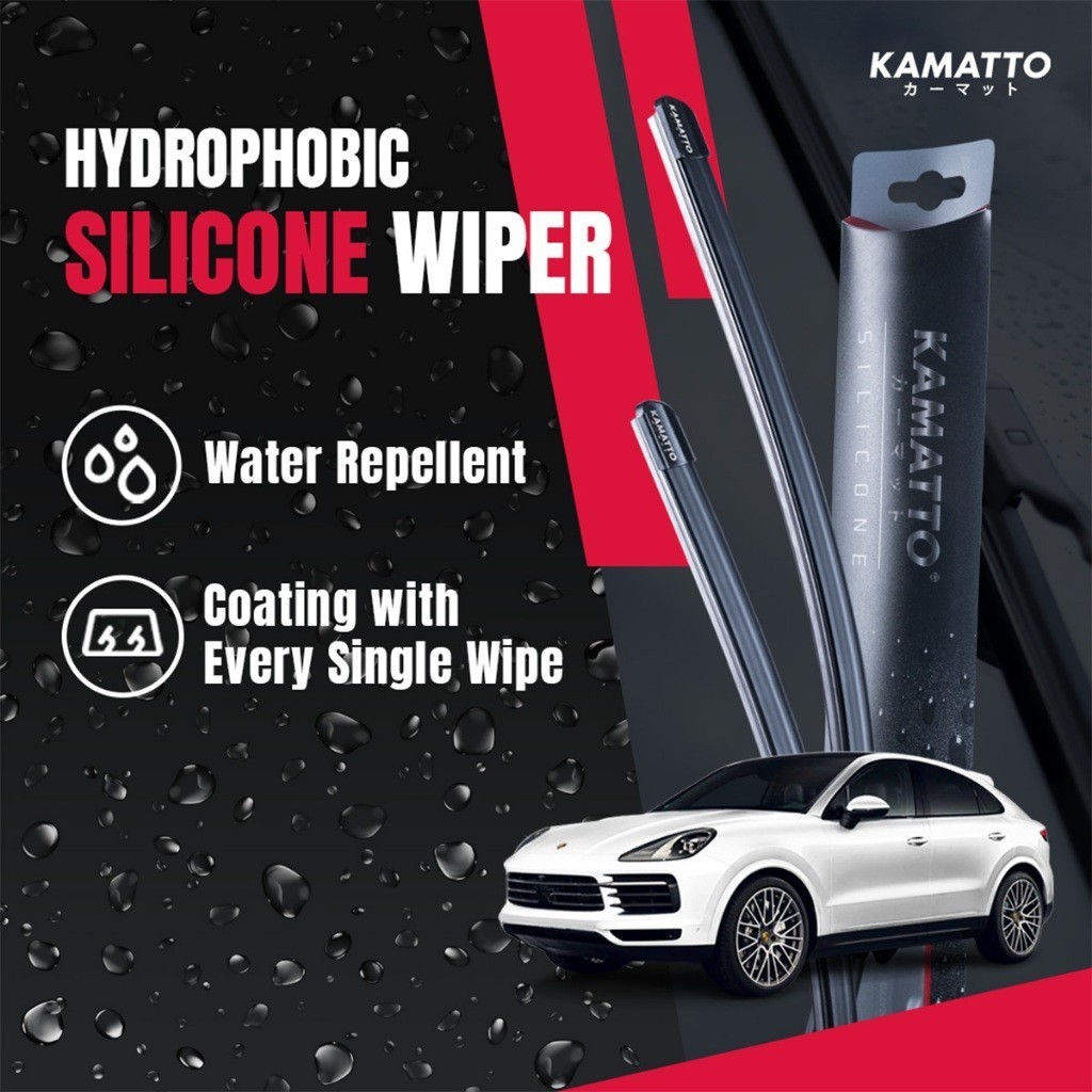 Cần gạt nước Kamatto Porsche Cayenne Coupe 9Y3 (2019-nay) Lớp phủ chống nước bằng silicon kỵ nước