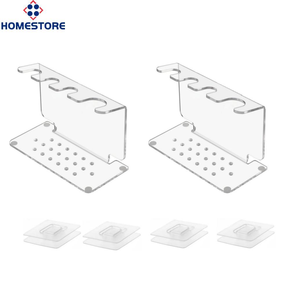 [Homestore]Wall Mountable Acrylic Shaving Tool Holder for Most Razors Brushes 17x7.8x11.5cm