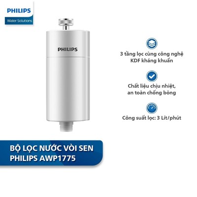 [HÀNG CHÍNH HÃNG] Bộ lọc nước vòi sen Philips AWP1775 - Loại bỏ Clo, Kim loại nặng, tạp chất