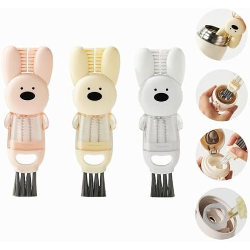 3 PCS 4 in 1 Cup lid Cleaning Brush, Cup Cleaner Brush，Multifunctional Bottle Brush, Crevice Cleanin