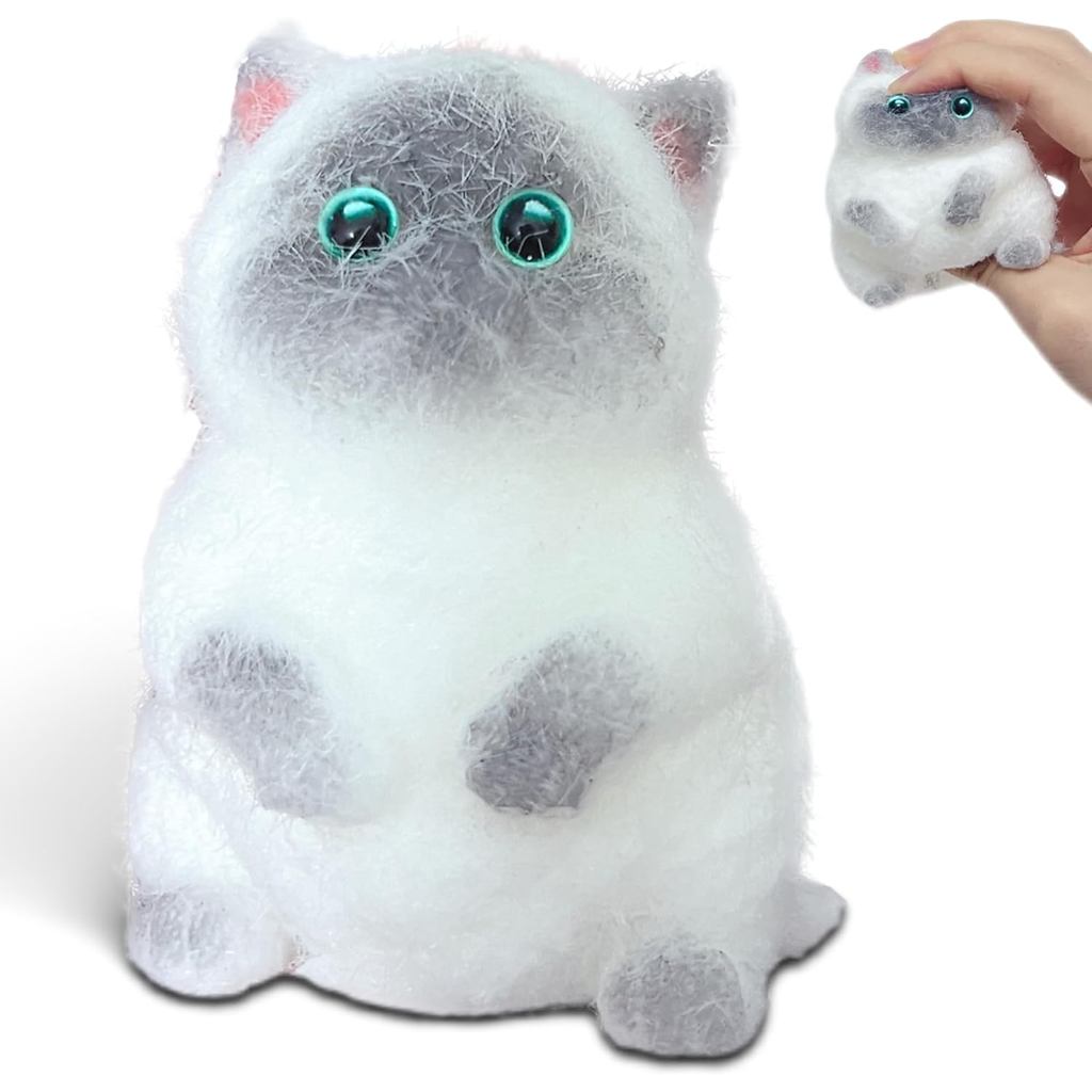 Mèo Xiêm Taba Squishy, Động Vật Mềm Bóp Bóng Đồ Chơi Cảm Giác, Quả Bóng Căng Thẳng Kawaii Mèo Con Ch