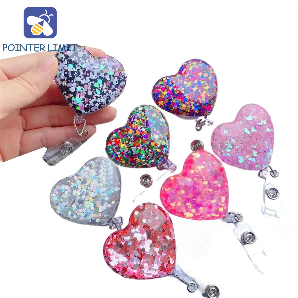 POINTER LIMIT Nurse Badge Reel, Kẹp xoay 360 cá sấu xoay Giá đỡ huy hiệu có thể thu vào, Kẹp thẻ ID 