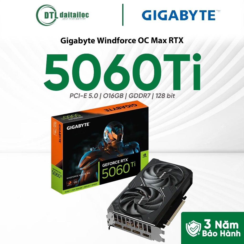 Card màn hình VGA GIGABYTE RTX 5060 / 5060 Ti Windforce MAX OC 8G 16GB 2 Fan GDDR7 | Chính Hãng | Bả