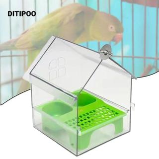 Hộp đựng thức ăn vẹt chim DITIPOO, Bộ nạp chim chống tràn đa chức năng, Di động Ngăn ngừa phân tán 3 trong 1 Công suất lớn Treo tắm lồng chim Phụ kiện