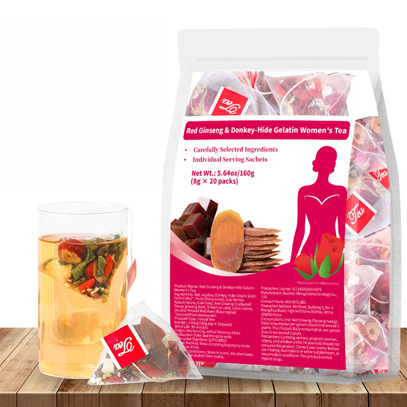 Trà nữ Gelatin nhân sâm & Donkey-Hide Ginseng & Donkey-Hide Gelatin màu đỏ